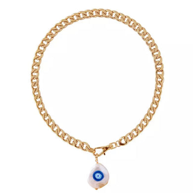 Evil Eye Chain Gold Necklace