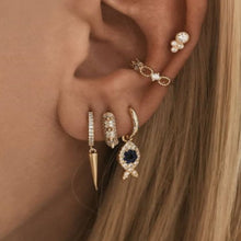 Load image into Gallery viewer, PAVE SPIKE GOLD EARRINGS