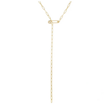Load image into Gallery viewer, SAFETY LARIAT GOLD NECKLACE