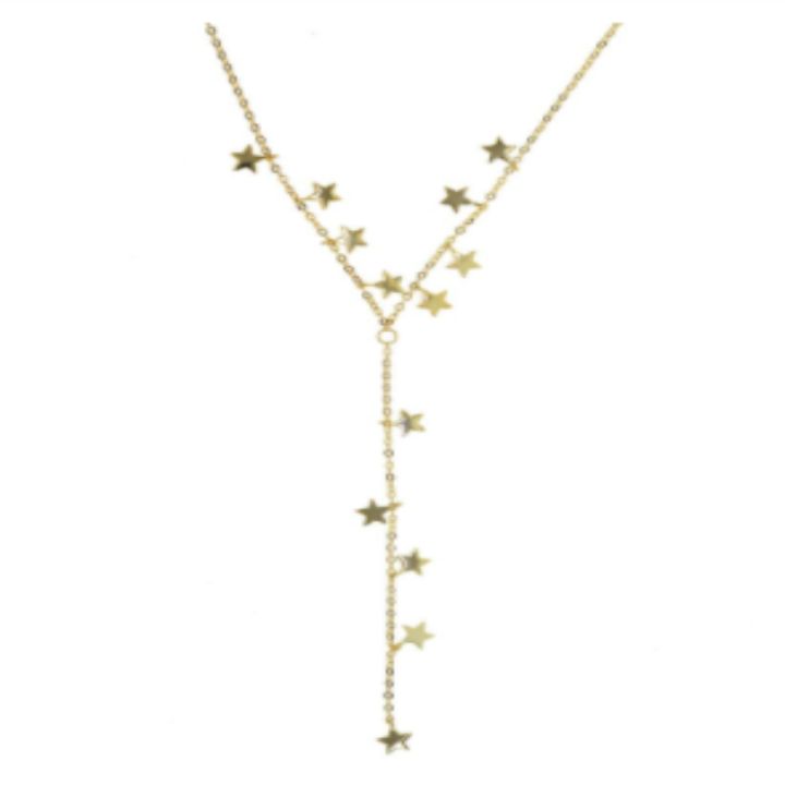 STARRY GOLD LARIAT NECKLACE