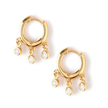 Load image into Gallery viewer, WHITE OASIS GOLD EARRINGS