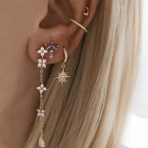 WHITE ZIRCON GOLD EAR CUFF