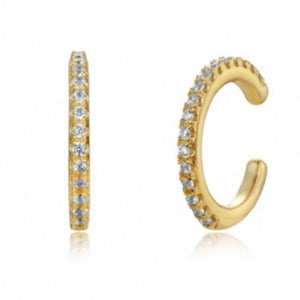 WHITE ZIRCON GOLD EAR CUFF